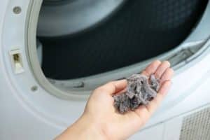 Dust and dirt in clothes dryer filter
